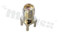 SMA female jack; straight; 50 Ohm; for PCB