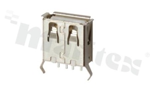 Gniazdo; 1 x port typu A; pionowe; biały izolator