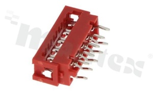 Low profile IDC connector; pitch 1.27mm; 10-contacts; flat cable AWG#26-#28; 1.5A 230V AC/DC