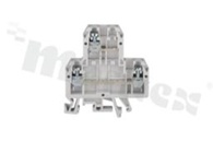 Installation terminal block; 2-level; 4-contacts; for wire 0,5-4mm2; screw terminal; grey; Din rail; 690v/32A