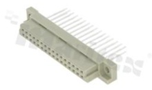 Din connector; female; type Half B; 32 contacts; straight