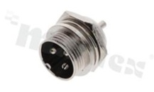 Microphone socket; 3 pins; Male; for panel
