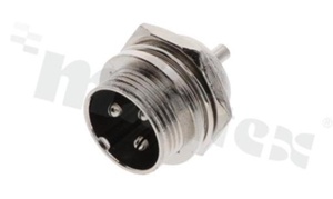 Microphone socket; 3 pins; Male; for panel