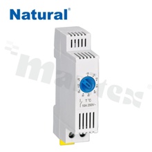 Thermostat; normally open; 10A for 250/120VAC; 30W for 24-72VDC; DIN rail; IP20; -45+80 st.C; 83x48x17mm