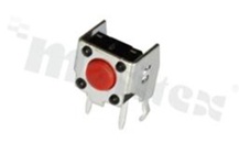 Przełącznik Tact Switch; THT; wymiary korpusu 6.2x7.5; h=3.15mm; kątowy; o sile nacisku 260gf; przycisk okrągły