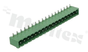 Listwa zaciskowa rozłączalna; w rastrze 5.08mm; 18-torowa; męska; kątowa; zabudowana; UL 300V/8A; TUV:250V/7A