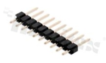 Listwa stykowa do PCB; w rastrze 2.54mm; 1x10 styków; montaż: THT; męska; prosta; jednorzędowe