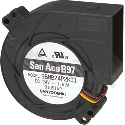 Blower; DC; 24VDC; 97x95x33mm; 1.34m3/min; 61.0dB.