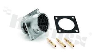 RT0014-12SNH-K socket; female socket; 12 pins; panel mount; external bayonet; IP67; Ecomate RM series; complete set with pins