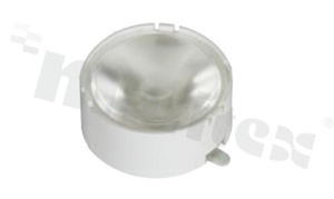 Soczewka do diod LED high power; kąt rozsyłu: 38 stopni FWHM; ilość diod: 1; rozmiar: okrąg 22.40mm; wysokość: 9.37mm; rodzaj materiału: PMMA; sposób mocowania: taśma; ramka