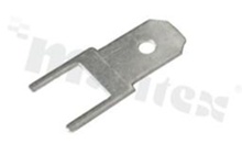 Flat terminal; male; 4.8mm; 0.5mm; straight; THT; tinned brass