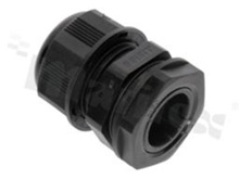 Cabel gland M20; nylon; M20x1.5 10-14mm; flat O-ring;black;for wrench 27mm; with lock nut;