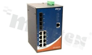 Managed Gigabit PoE Ethernet switch with 8x10/100/1000Base-T(X) P.S.E. ports and 4x100/1000Base-X SFP; operating temperature -40+70 deg.C