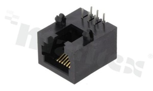Socket RJ12; 6-contacts; THT; side entry; size 6; gold flash contact plating