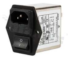 Filtr przeciwzakłóceniowy; jednofazowy; 4A; 115/250V; 50/60Hz; IP40; 6.3x0.8mm