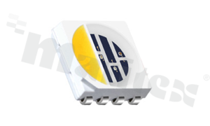 LED 5050-MARRGBW, SMD PLCC8 5050, RGBW: czerwona: 620-630 nm, 600-1000 mcd/20mA; zielona: 520-530 nm, 1800-2200 mcd/20mA, niebieska: 460-470 nm, 300-700 mcd/20mA; biała 4260-4740K, 7-9 lm/20mA, CRI min 80, 120 stopni
