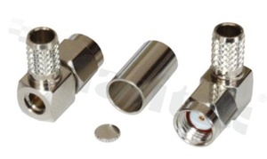 Wtyk SMA rewersyjny; żeński; kątowy do kabla H155