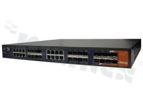 Switch przemysłowy Gigabit; zarządzalny; 16 portów Gigabit Combo RJ45/SFP i 8 portów 1000Base-X SFP; temp. pracy: -40+70 st.C; zasilanie redundantne 100...240VAC; montaż RACK