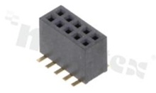 Listwa stykowa do PCB; w rastrze 1.27mm; 2x5 styków; montaż: SMD; żeńska; prosta; dwurzędowe; z uchwytem pick&place