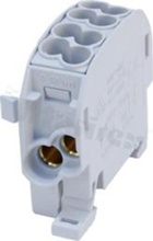 DIN rail terminal block; branch distribution block;grey; single-pole; 25mm2; Al/Cu; 1000V AC/DC; 152A