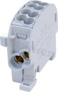 Złączka na szyne DIN; blok rozdzielczy odgałęźny;szary; jednobiegunowy; 25mm2; Al/Cu;1000V AC/DC ;152A