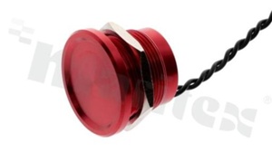 Piezoelectric switch; monostable; 22mm; cable; red; aluminium; IP65.