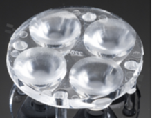 Lens for LED high power; angle: 24 to 37 degrees FWHM; Number of LEDs: 4; Dimensions: round 34mm; Height: 10.7mm; meterial: PMMA; Fastening: glue; pin