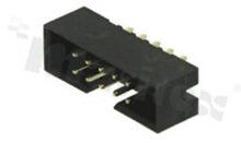 Full shrouded header for PCB; pitch 2.00mm; 10-contacts; THT; male; top entry
