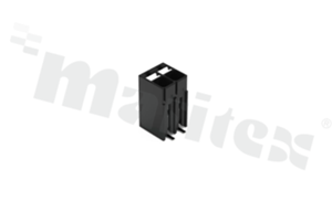 Listwa zaciskowa do PCB; w rastrze 3.50mm; 2-torowa; pionowe wejście przewodu; montaż SMD; na przewód 0.14-1.50mm2 (28-16AWG); ze stykiem sprężynowym; czarna; 300V/14A