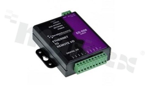 Przemysłowa bramka Ethernet; 1 port 10/100Base-T(X); 8 wejść/wyjść cyfrowych; wsparcie Modbus TCP; temp. pracy: -0+60 st.C; zasilanie 5...30VDC; montaż naścienny (opcjonalnie na szynie DIN)