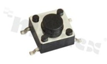 Przełącznik Tact Switch; SMD; wymiary korpusu 6.0x6.0; h=4.3mm; pionowy; o sile nacisku 160gf; przycisk okrągły