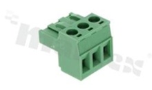 Pluggable terminal block; 5.00mm pitch; 3-ways; female; for wire 2.50mm2(28-12AWG); wire insertion direction same as plug-in direction; p.bronze contacts; brass cage; UL 300V/15A