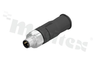 Conec 42-00009, M8 3pin, A-coded male, Screw, Screw Terminals, 3A, IP67