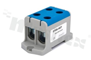 Din rail terminal block; through; 2-terminal for wire 16-95mm2;2 -tracks; screw-type;blue