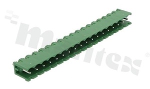 Pluggable terminal block; pitch 5.00mm; 18-ways; male; straight pin header; opened type; UL 300V/16A; TUV:320V/20A