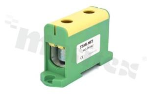 Din rail terminal block; through; 2-terminal for wire 35-150mm2;1 -track; screw-type;blue
