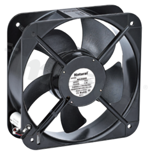 Fan; AC; ball bearing; 780/890m3/h; 50/60Hz; 0.4A; 100-125V; 60W; 2500/2800RPM; 60/65dBA; 22 AWG; capacitor-run induction motor; 1 phase; aluminum alloy; -10+70 deg.C; 1600g; 200x200x60mm