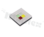 LED XMLDCL-00-0000-00C4AAAE5; dioda RGBW: czerwony (620-630nm, 60lm/350mA); zielony (520-535nm, 150lm/350mA); niebieski (450-465nm, 18lm/250mA); biały neutralny (3700-4300K, 120lm/350mA)
