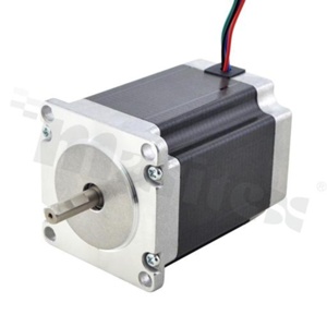 Silnik; krokowy, o wysokiej temperaturze; dwubiegunowy; kąt kroku 1.8 st.; trzymający moment obrotowy 1.85Nm; 2.8A; 1.13ohm; 4.8mH; 4 przewody; 57.3x57.3x76.5mm