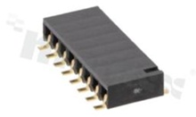 Pin Header; pitch 2.54mm; 1x8 pins; assembly: THT; female; angled; single row