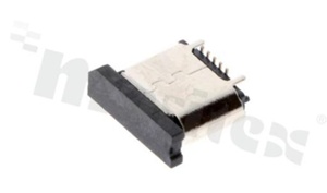 Gniazdo Micro-USB; pionowe; SMD; typ 1xB; 5-stykowe; USB 2.0; do montażu SMD; styki złocone Gold flash"