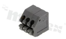 Listwa zaciskowa do PCB; w rastrze 3.5mm; 3-torowa; skośne wejście przewodu; na przewód 0.2-0.5mm2( 26-16 AWG); szara; ze stykiem sprężynowym; UL 300V/2A