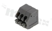 PCB terminal block; pitch 3.5mm; 3-ways; oblique entry; range wire 0.2-2.5mm2 (AWG 26-16); spring-loaded; grey; UL 300V/2A