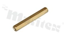 Tulejka dystansowa; mosiężna; sześciokątna; 310/5; gwint wew-wew; M3; 32mm