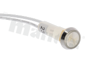 Lampka sygnalizacyjna; 10mm; wyprowadzone przewody; plastik; podświetlenie białe; LED 230V