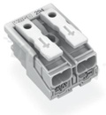 Installation terminal block; 2-ways; for wire 0.5-2.5mm2 (22-14AWG); without PE contact; white; 500V/24A