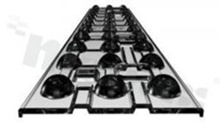 Lens for LED high power; mid power; angle: 44 do 100 degrees ; Number of LEDs: 33; Dimensions: 292x61mm; Height: 3mm; material: PC; Fastening: screw