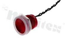 Piezoelectric switch; monostable; 19mm; cable; red aluminium; IP69K.