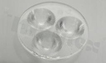 Soczewka do diod LED high power; kąt rozsyłu: 20 stopni FWHM; ilość diod: 3; rozmiar: okrąg 50mm; wysokość: 15.6mm; rodzaj materiału: PMMA; sposób mocowania: klej; kołek