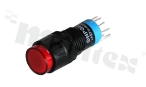 Push button Switch; table; bistable; 12mm; square key; red illumination; IP40